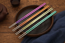 Load image into Gallery viewer, Crystal Titanium Chopsticks Family Set (6 pairs)