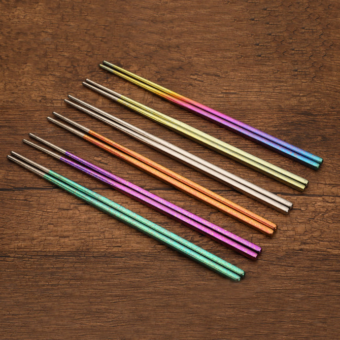 Crystal Titanium Chopsticks Family Set (6 pairs)